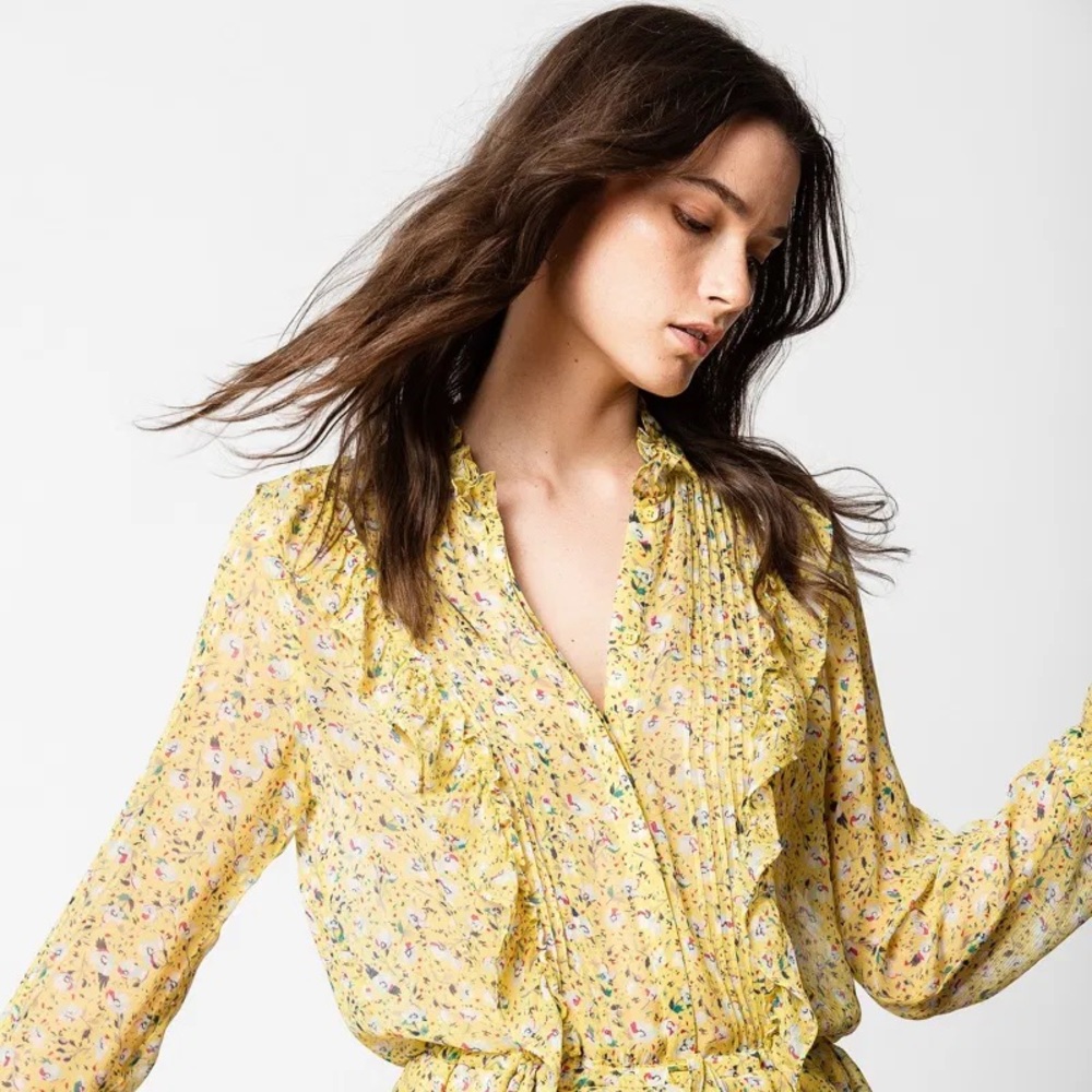 Zadig and Voltaire Dress Yellow Flower Print size M